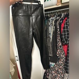 Black leather leggings